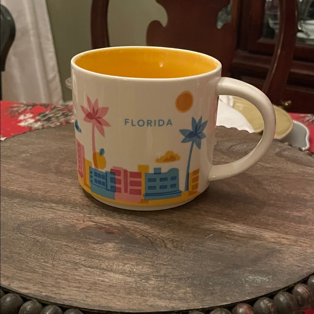 Starbucks Florida You Are Here Collection Mug with Yellow Interior